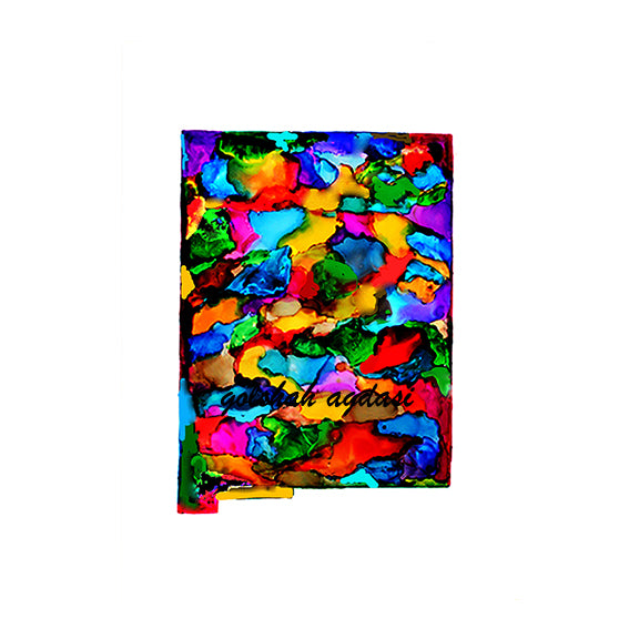 New Mexico state map in watercolor