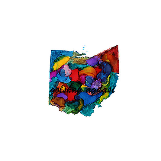 Ohio state map watercolor